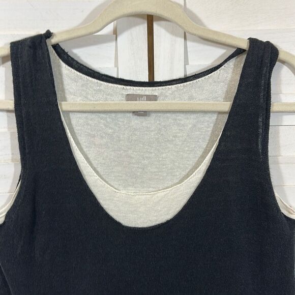 J. Jill Tank Sweater Small Linen Blend Lightweight Black * - Picture 3 of 11
